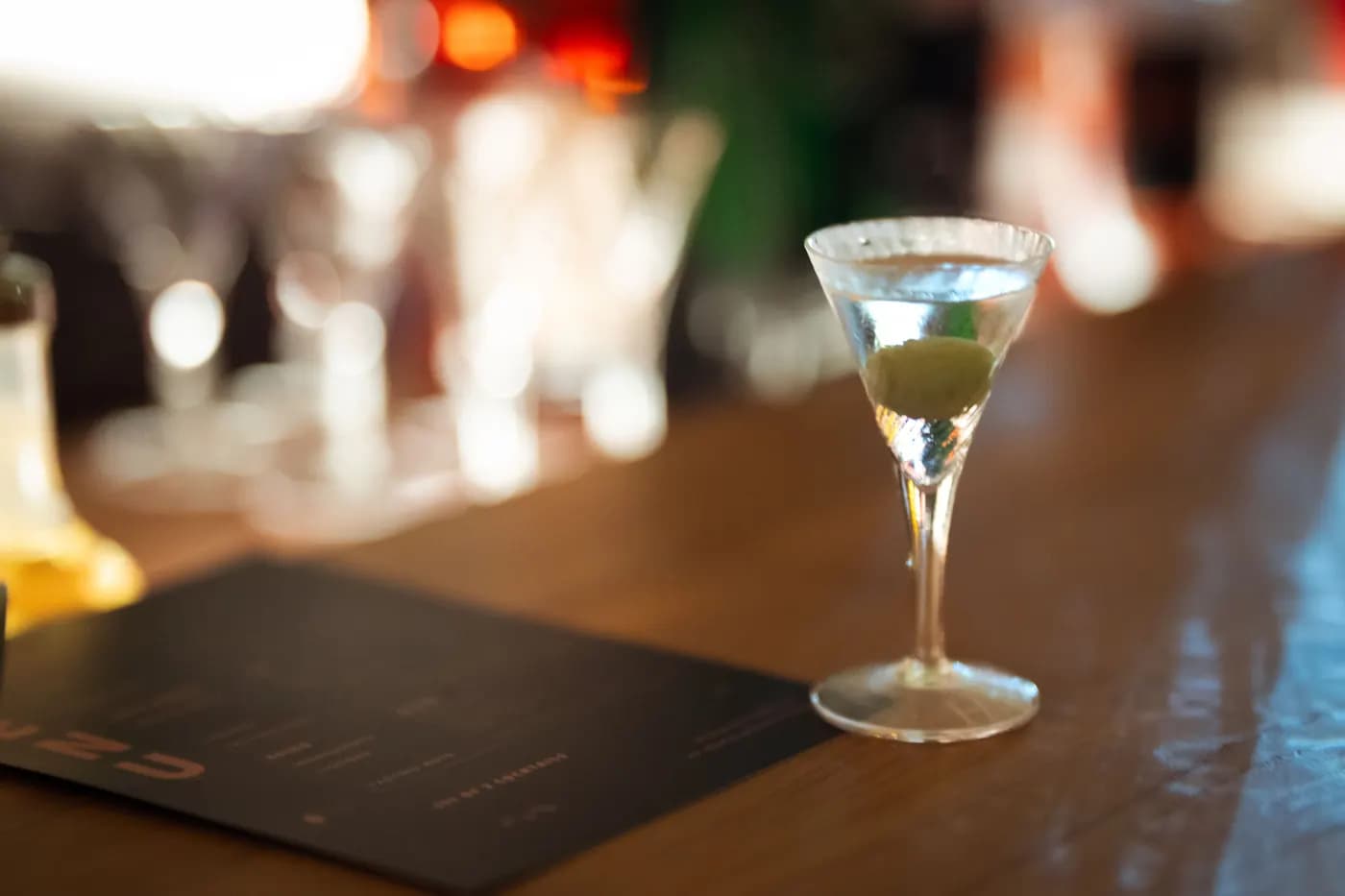 Martini with an olive